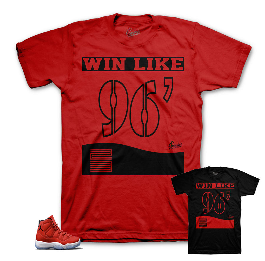 Win Like 96 tees match retro 11 gym red | Sneaker tees.