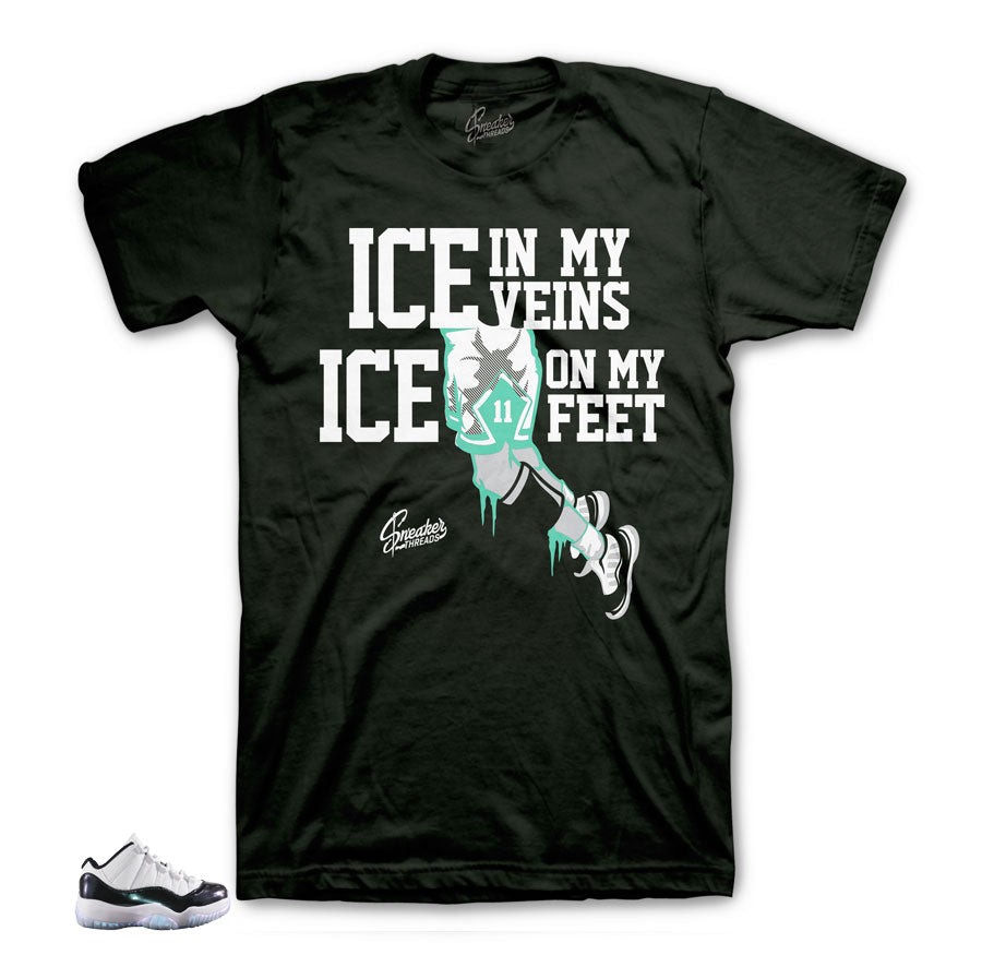 Jordan 11 iridescent easter green sneaker tees | Official matching shirts.