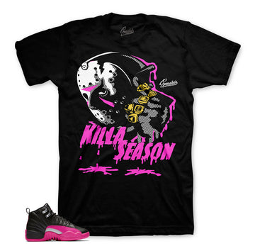 Deadly pink Jordan 12 shirts and tees | Black pink 12 tees.