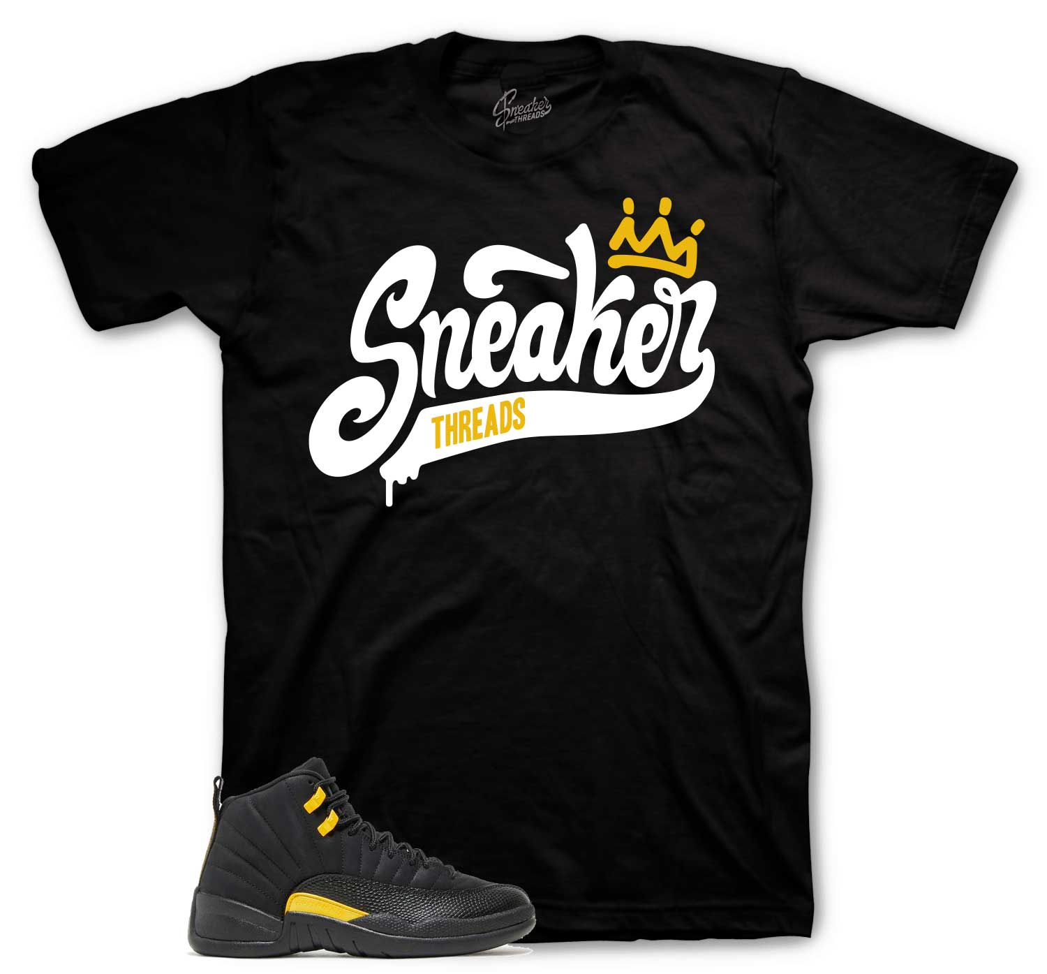 Retro 12 Black Taxi Shirt - St Crown - Black