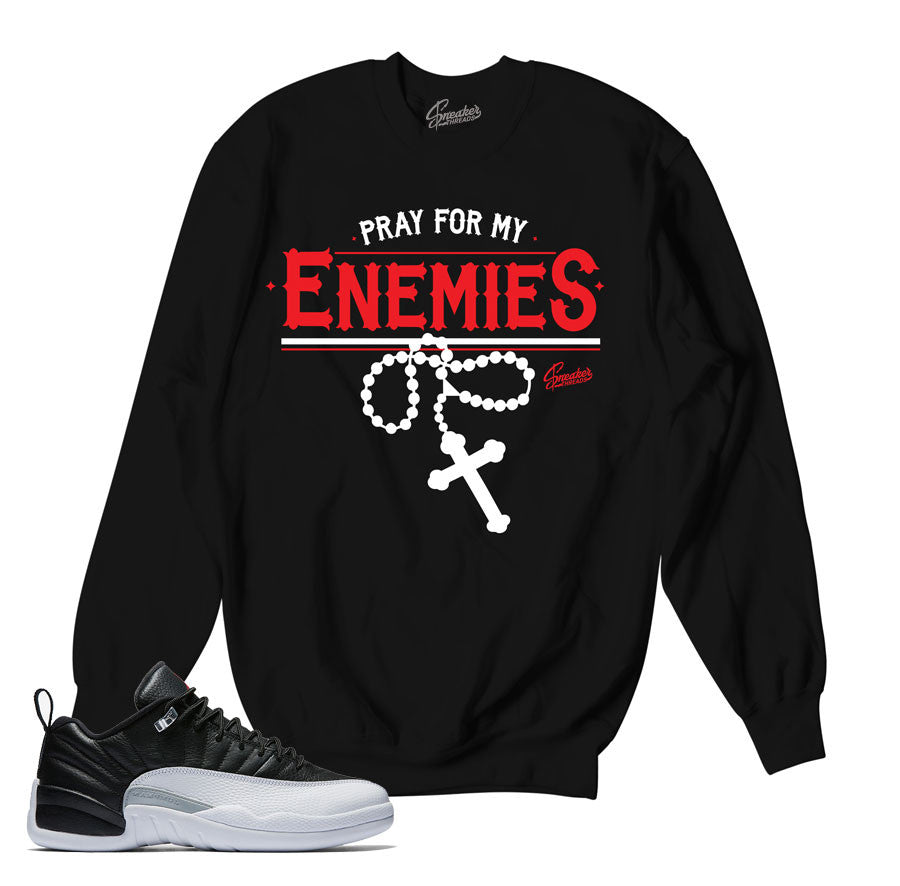 Sweaters match Jordan 12 low playoff retro 12 shoes.