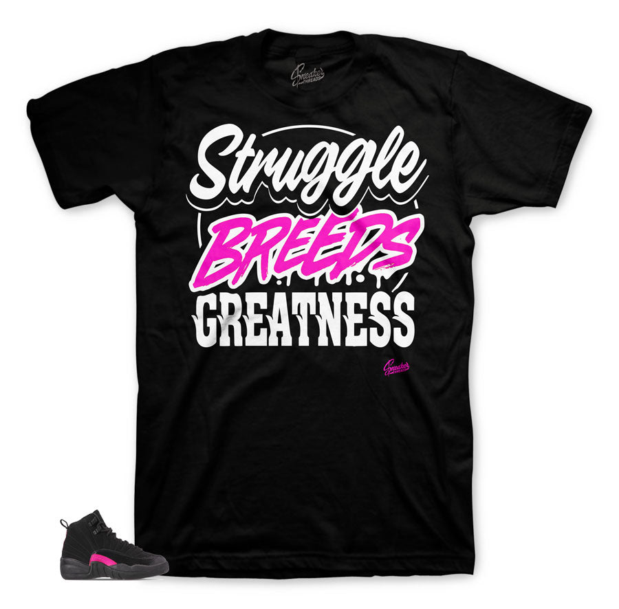 Struggle Black Shirt for Rush Pink 12's