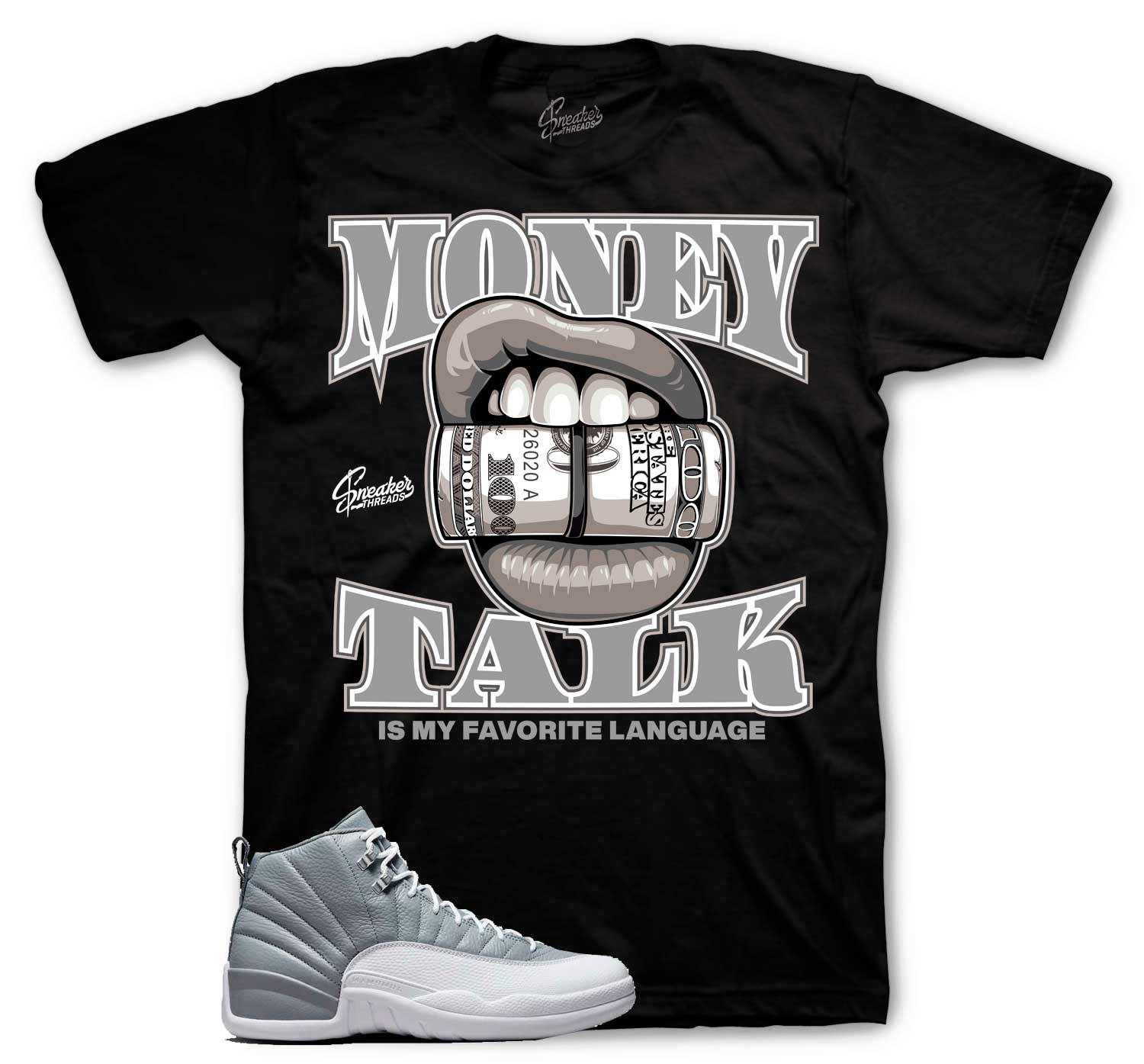 Retro 12 Stealth Shirt - Money Talk - Black