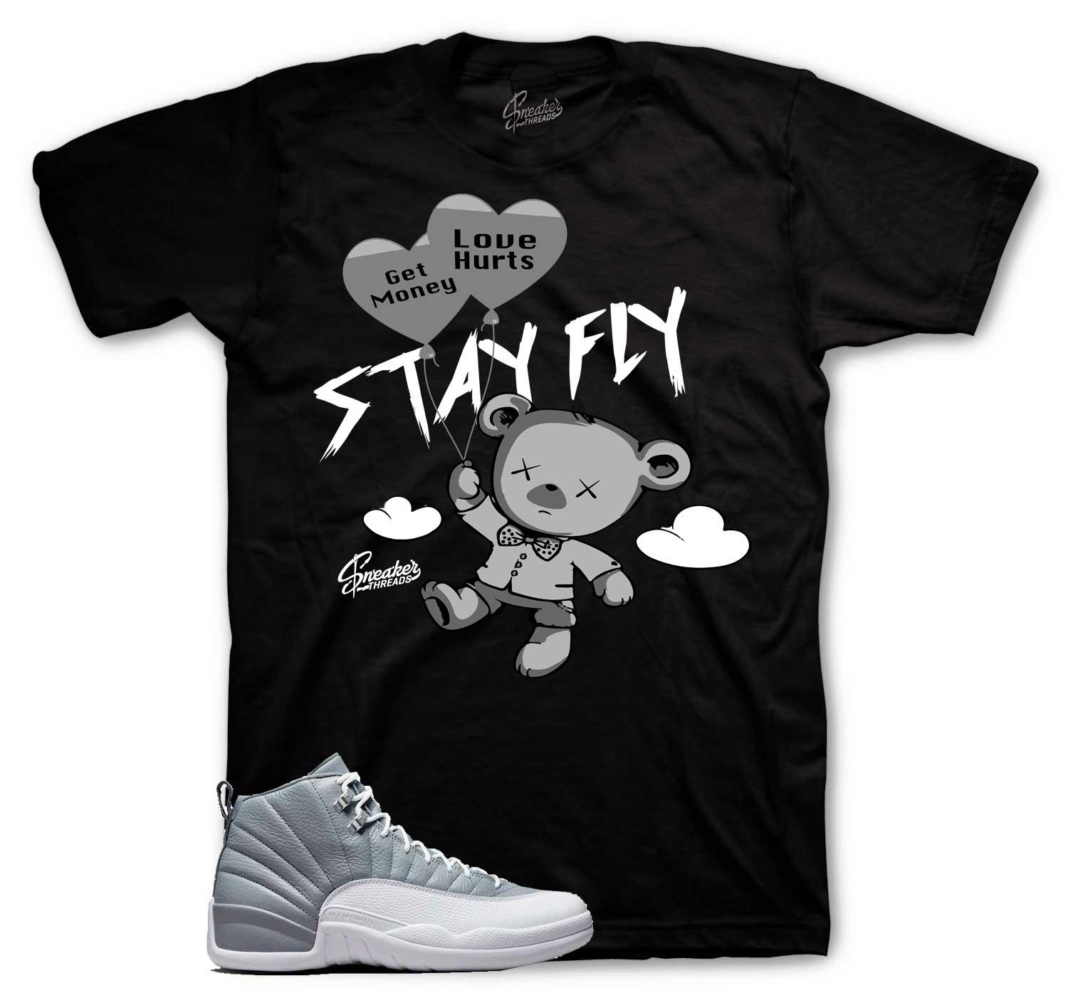 Retro 12 Stealth Shirt - Money Over Love - Black