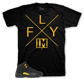 Retro 12 Black Taxi Shirt - Im Fly - Black