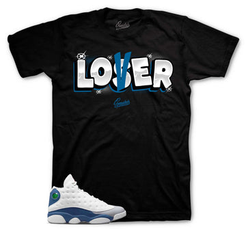 Retro 13 French Blue Shirt - Lover Loser - Black
