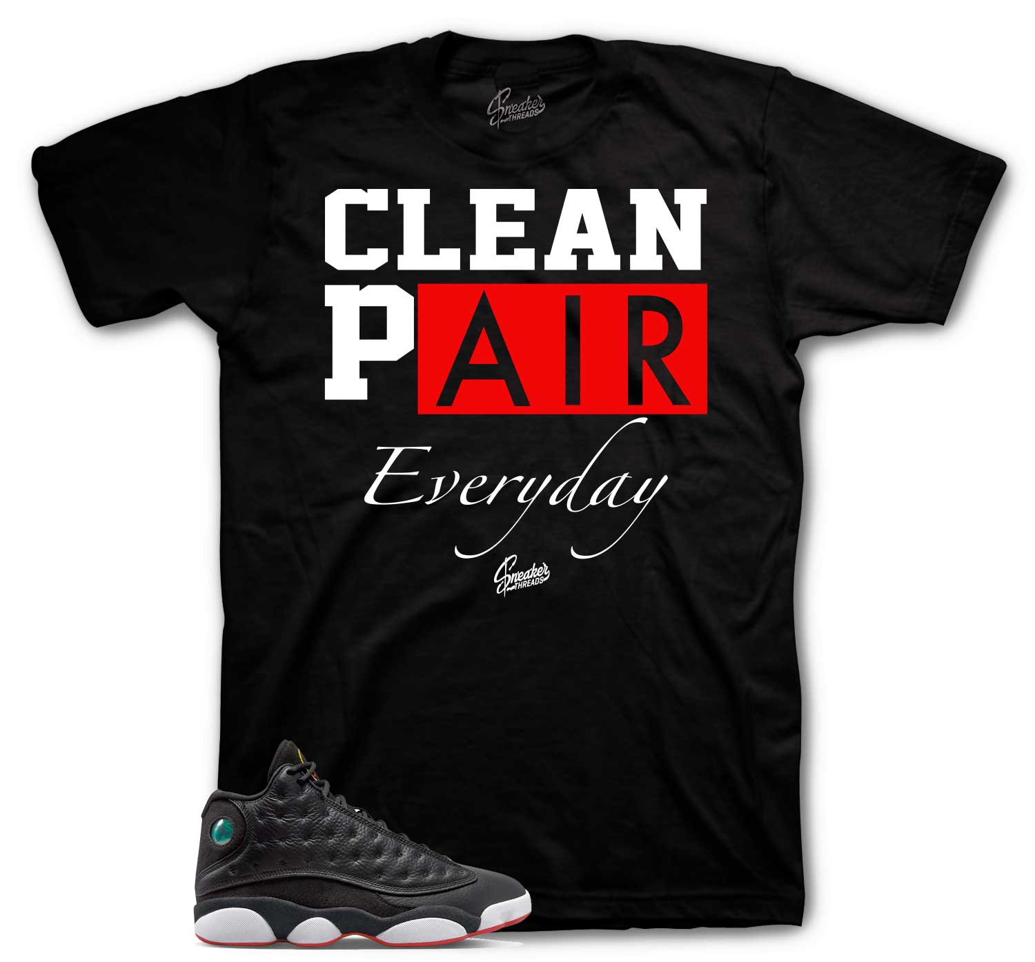 Retro 13 Playoff Shirt - Clean Pair - Black
