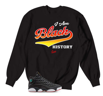 Retro 13 Playoff Sweater - I Am - Black