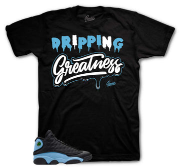 Retro 13 University Blue Shirt - Drip Greatness - Black