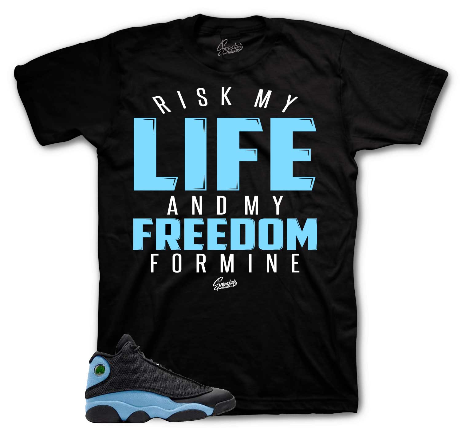 Retro 13 University Blue Shirt - My Life - Black