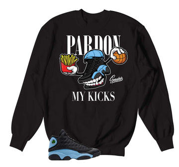 Retro 13 University Blue Sweater - Fly Kicks - Black