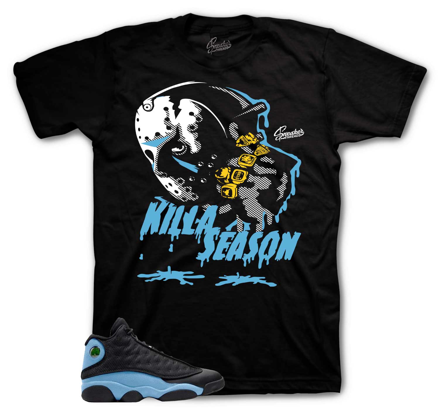 Retro 13 University Blue Shirt - Killa Season - Black