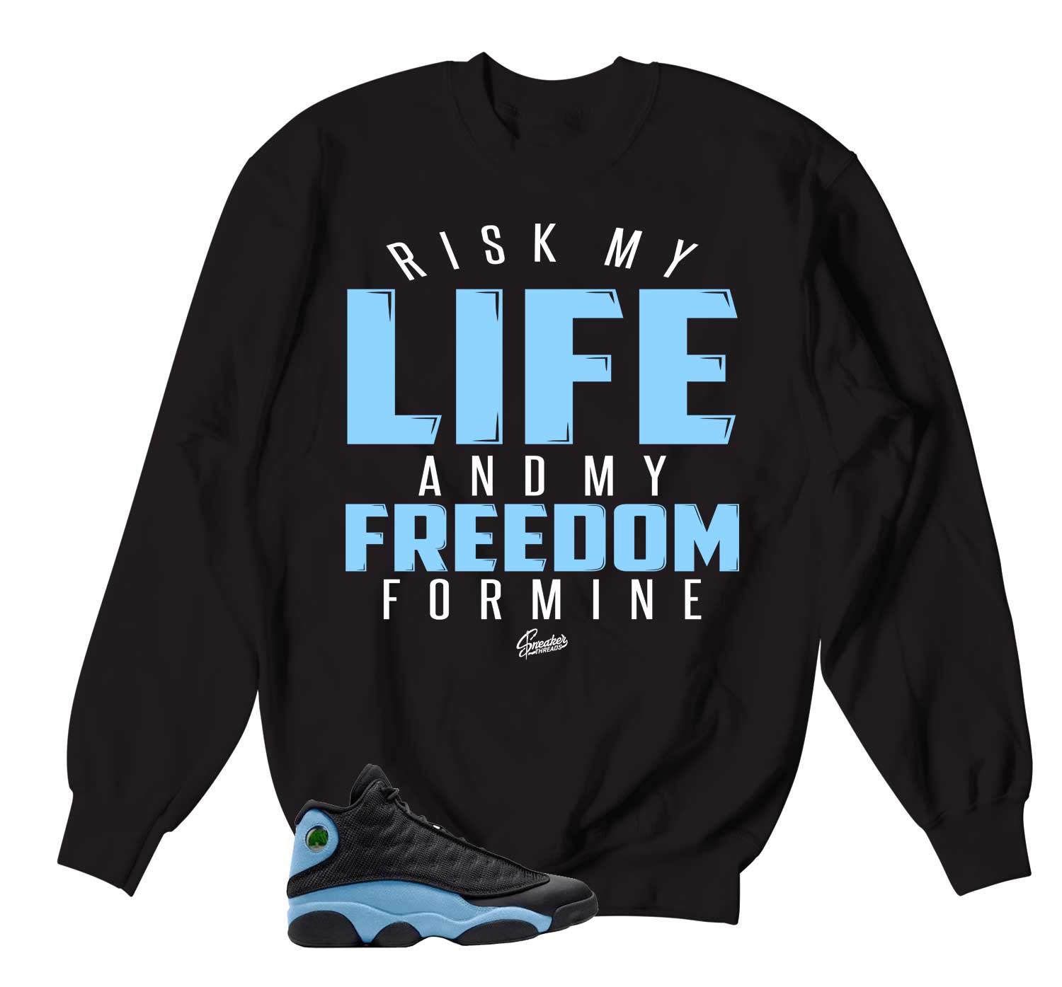 Retro 13 University Blue Sweater - My Life - Black