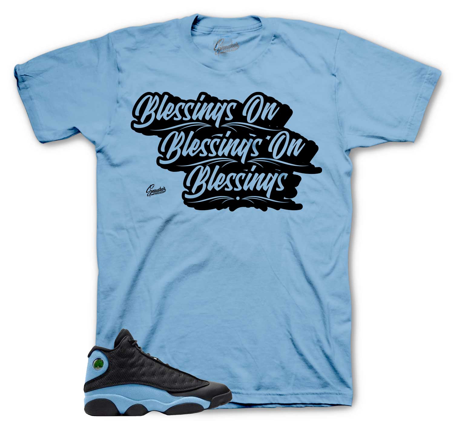 Retro 13 University Blue Shirt - Blessings - Blue