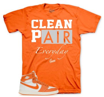 Retro 1 AJKO Rush Orange Shirt - Clean Pair - Orange