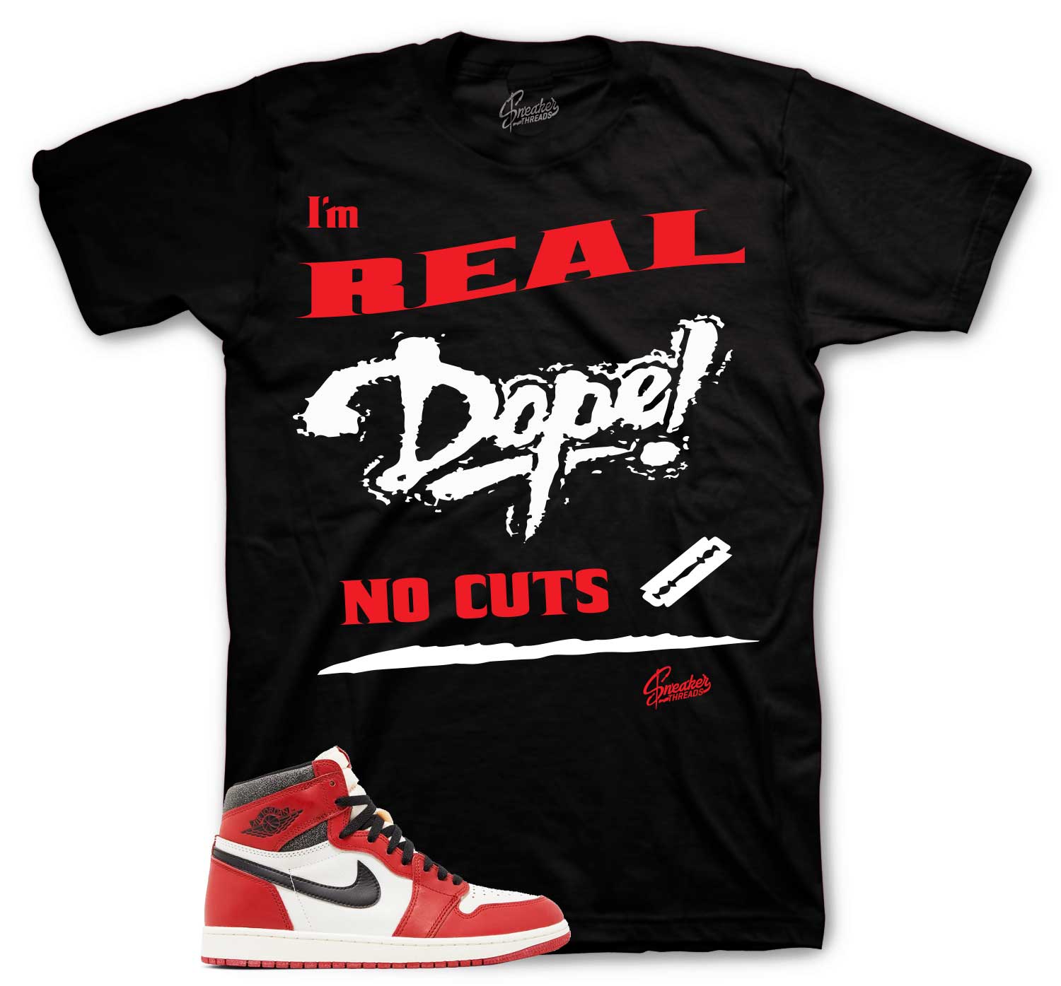 Retro 1 Lost And Found Shirt - No Cuts - Black