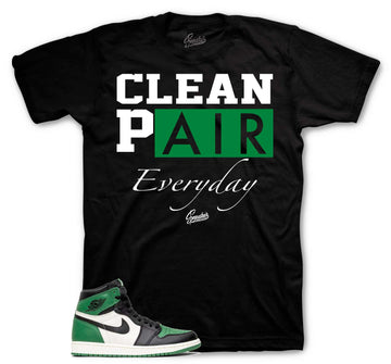 Retro 1 Lucky Green Shirt - Clean Pair - Black