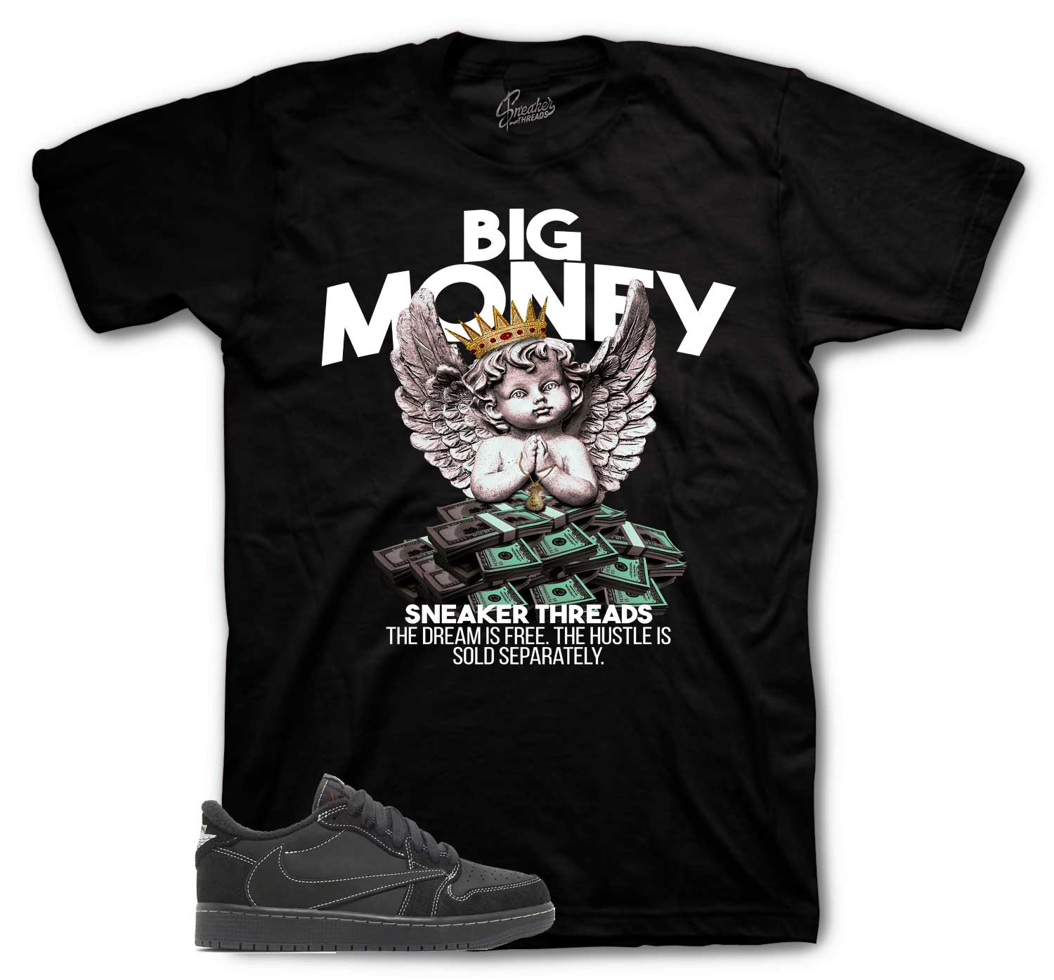 Retro 1 Black Phantom Shirt - Big Money - Black
