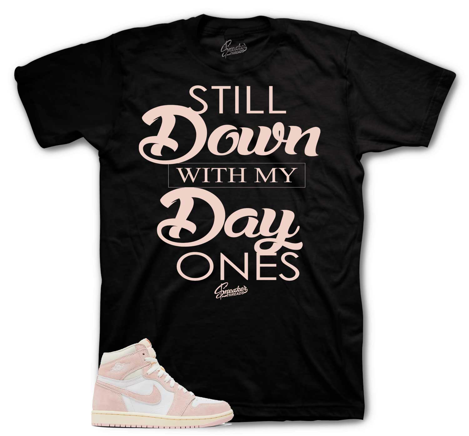 Retro 1 Washed Pink Shirt - Day Ones - Black