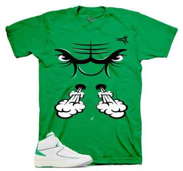 Retro 2 Lucky Green Shirt - Raging Face - Green