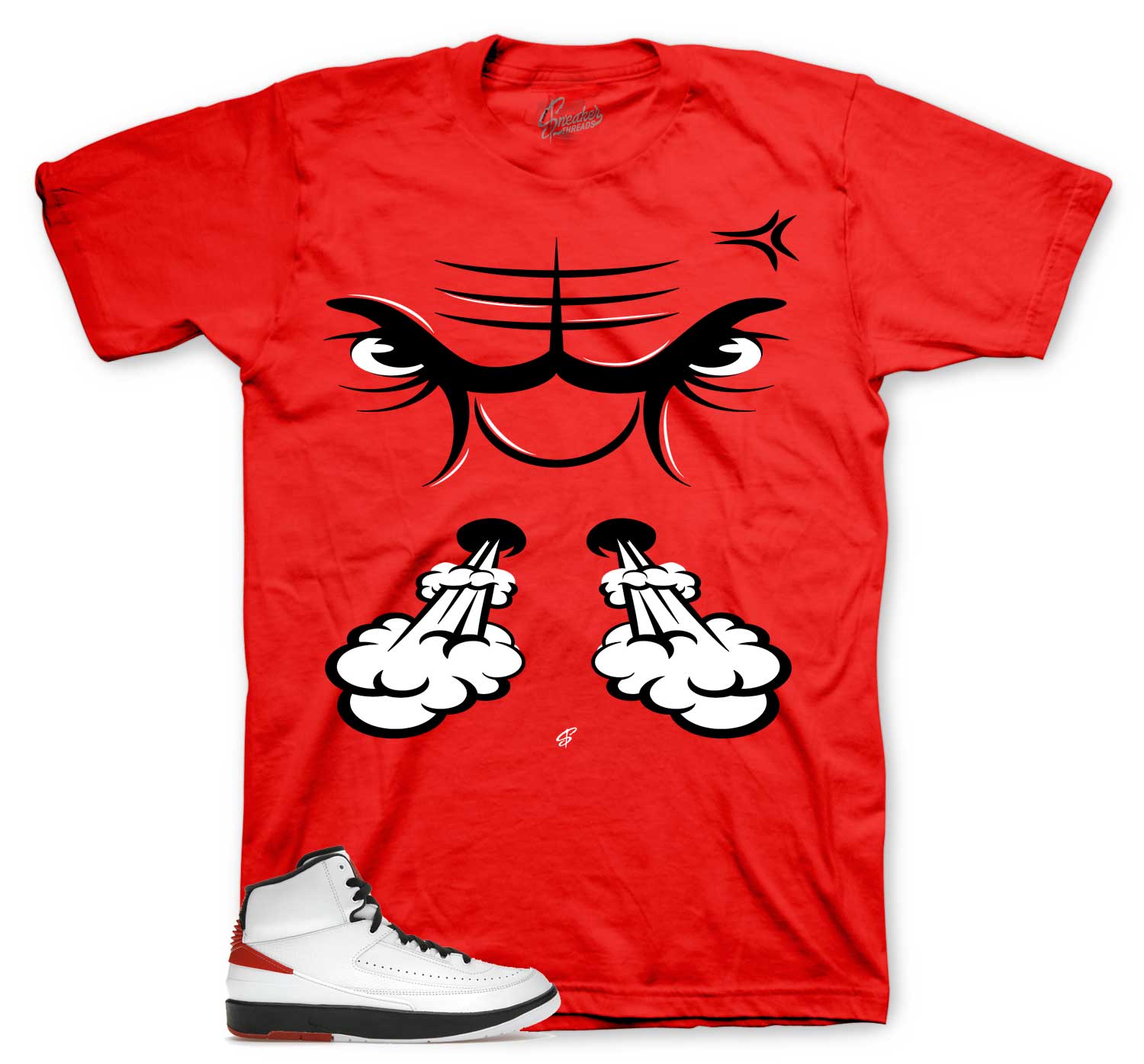 Retro 2 Chicago Shirt - Raging Face - Red
