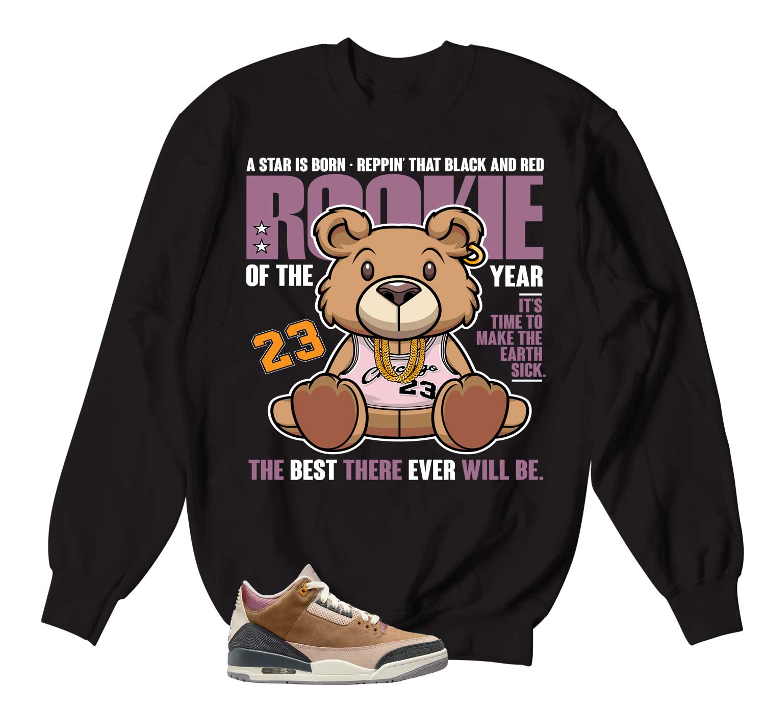 Retro 3 Winterized Sweater - Rookie Bear - Black