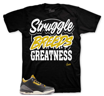 Retro 3 Cement Gold Shirt - Breeds - Black