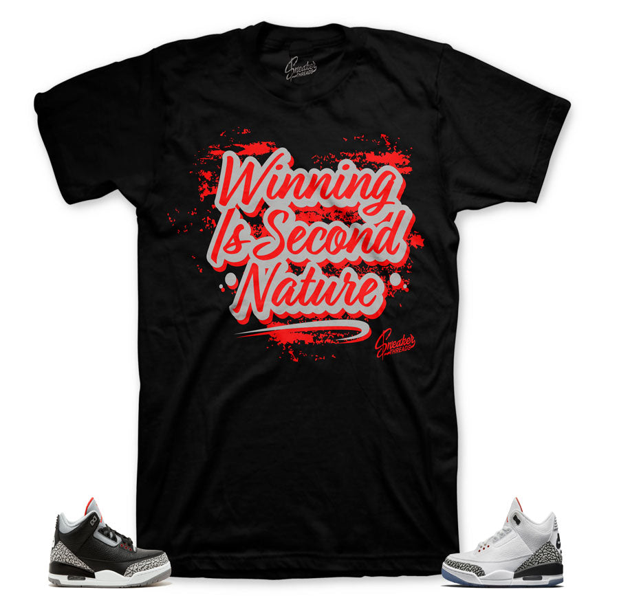 Jordan 3 black cement tees official matching clothing | White cement 3