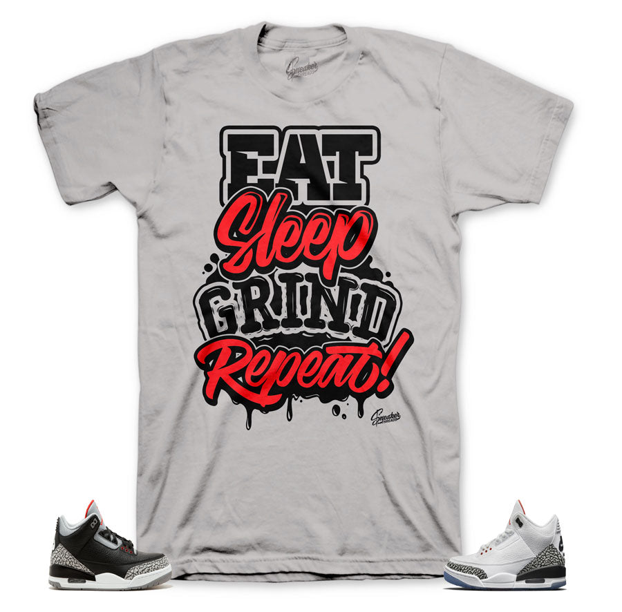 Retro 3 black cement tees match | Sneaker threads official clothing.