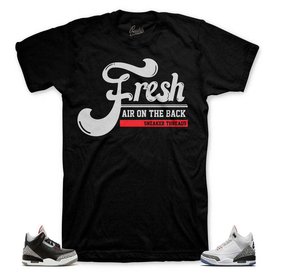 Jordan 3 black cement tees match free throw line retro 3 shirts.