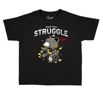 Kids Cool Grey 3 Shirt - Trust Your Struggle - Black