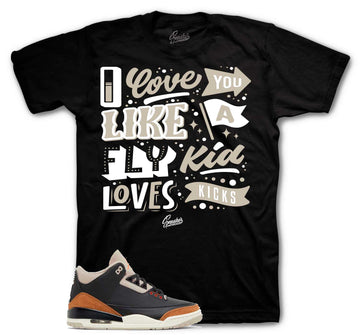 Retro 3 Desert Elephant Shirt - Love Kicks - Black