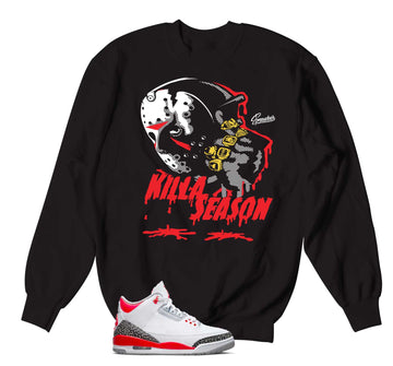 Retro 3 Fire Red Sweater - Killa Season - Black