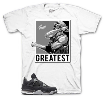 Retro 4 Black Canvas Shirt - Greatest - White