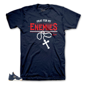 Enemies Navy Shirt match Jordan 4 Denim's