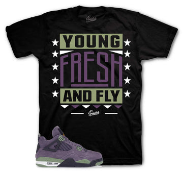 Retro 4 Canyon Purple Shirt - Young Fresh - Black