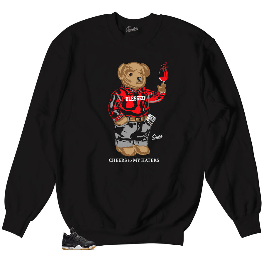 Crewneck designed to match Jordan 4 Laser Black Gum Sneakers