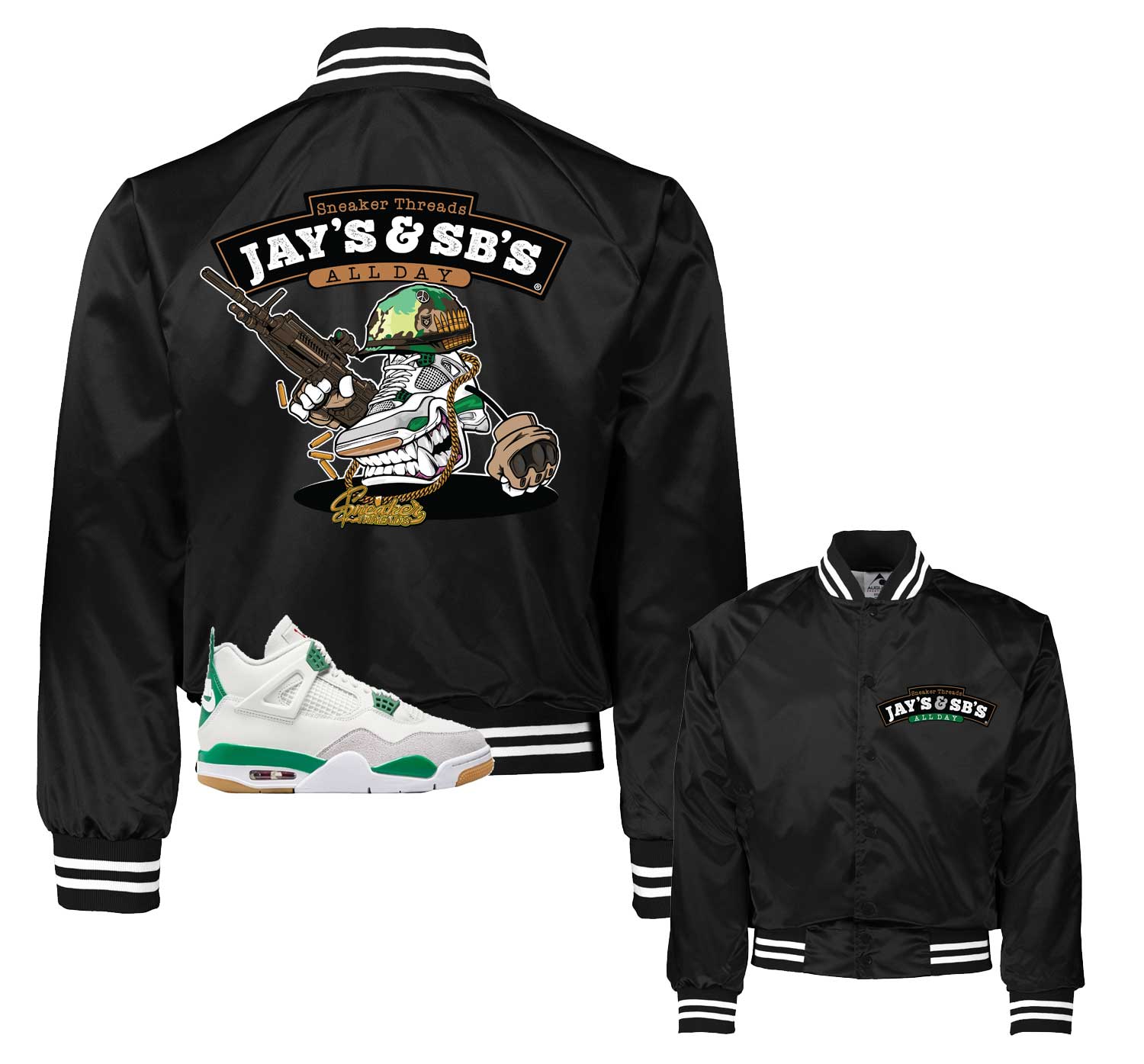 Retro 4 SB Pine Green Jacket - Jays & Sbs - Black