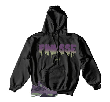 Retro 4 Canyon Purple Hoody - Finesse - Black