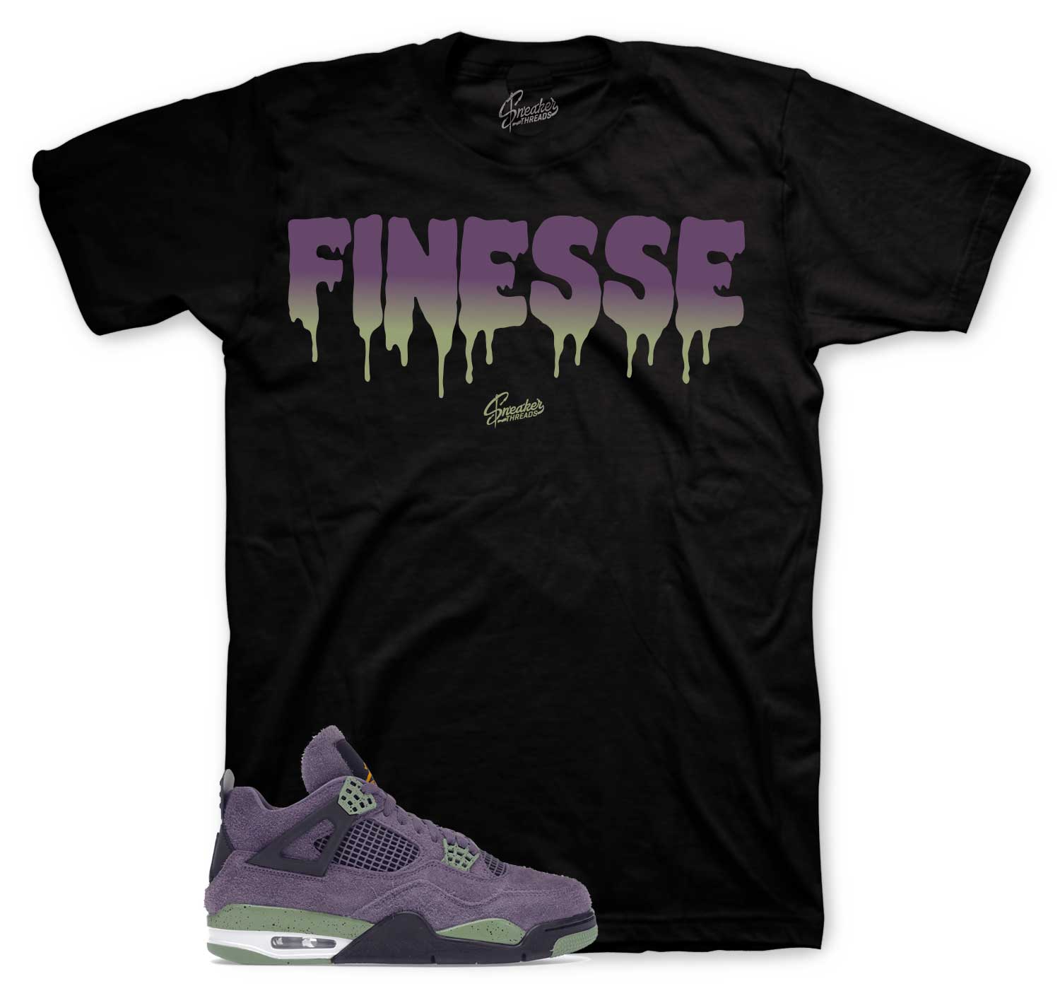 Retro 4 Canyon Purple Shirt - Finesse - Black