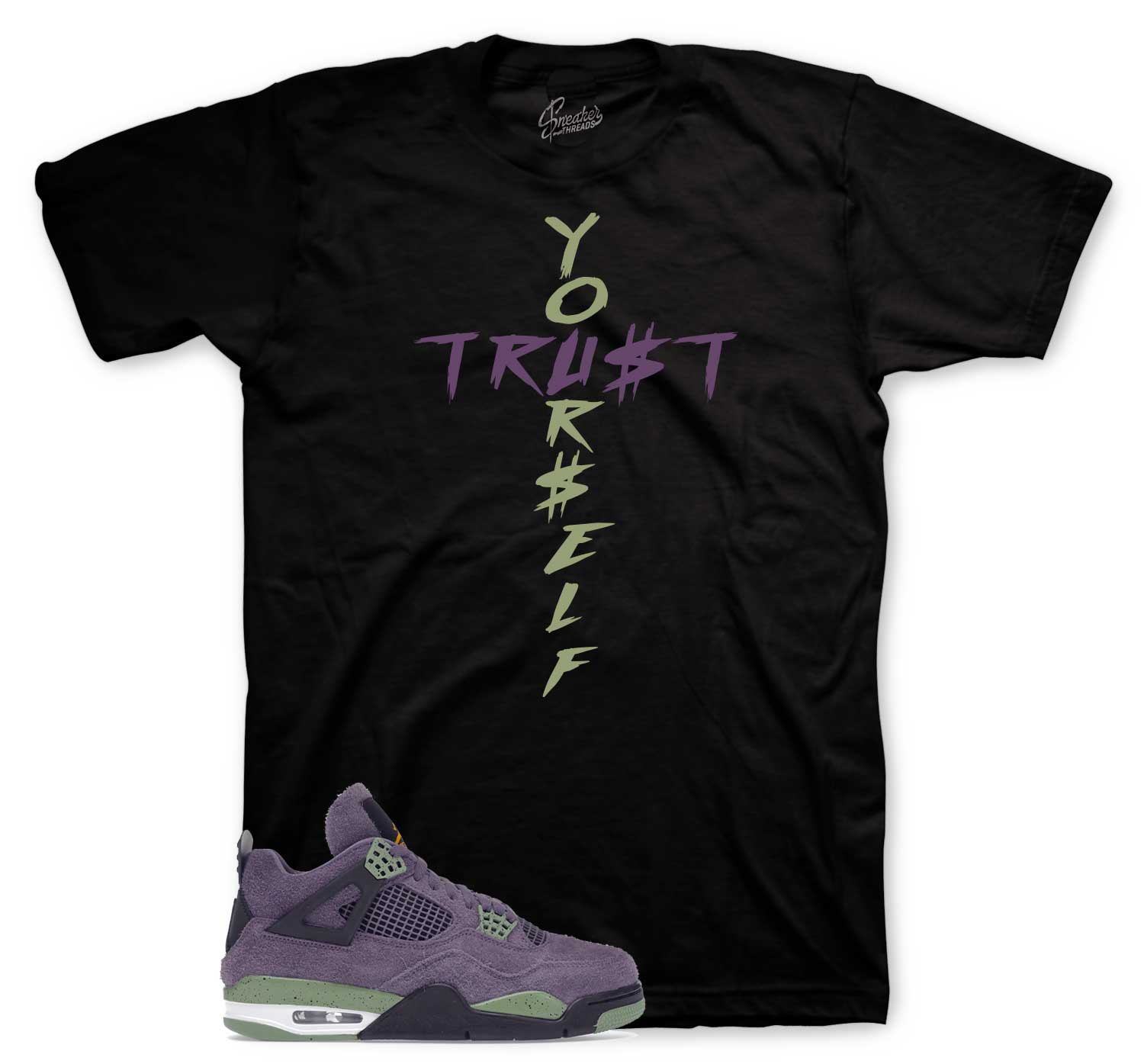 Retro 4 Canyon Purple Shirt - Trust Yourself - Black