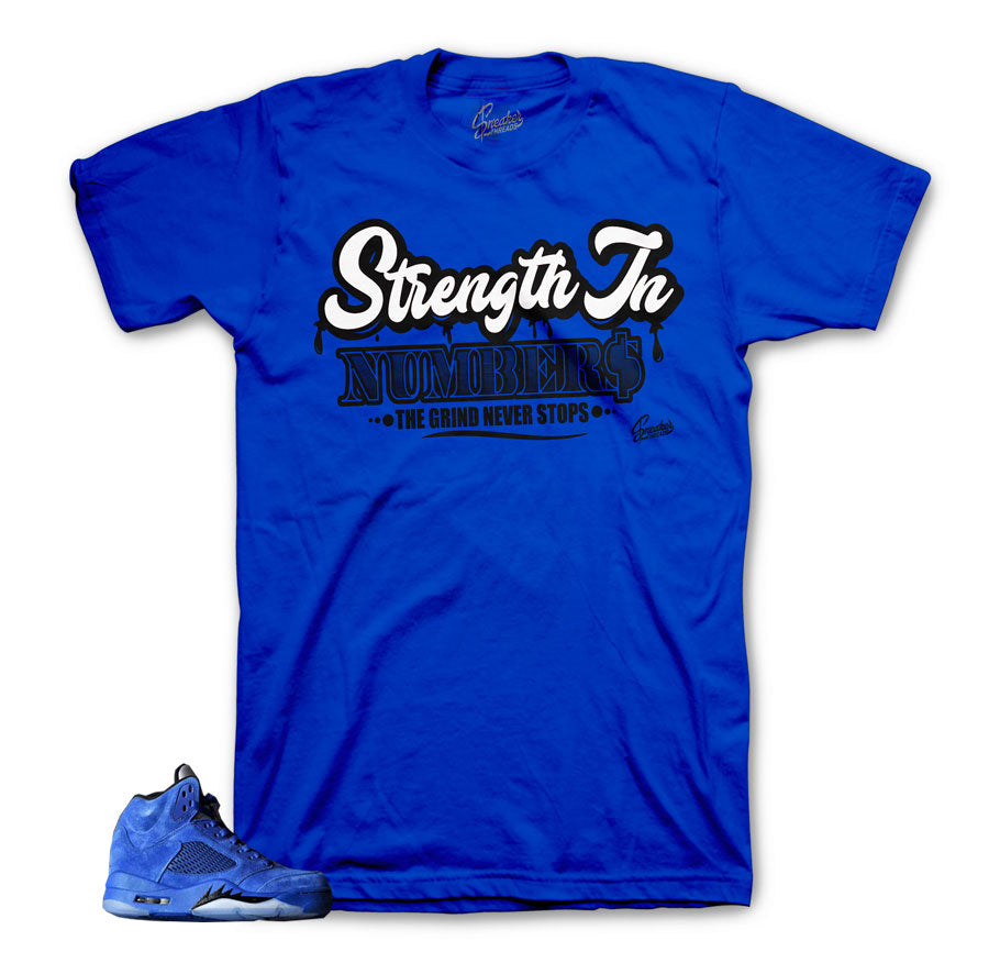 Shirts match Jordan 5 Blue Suede | Official Sneaker shirts.