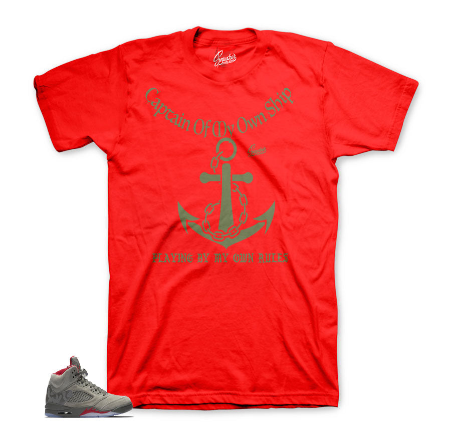 Jordan 5 camo tees match retro 5 dark stucco sneaker tees.