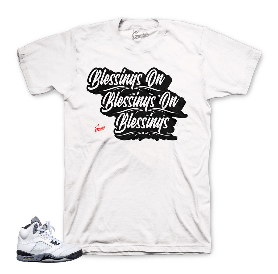 Blessing on blessing shirt to match jordan and foam shoes.