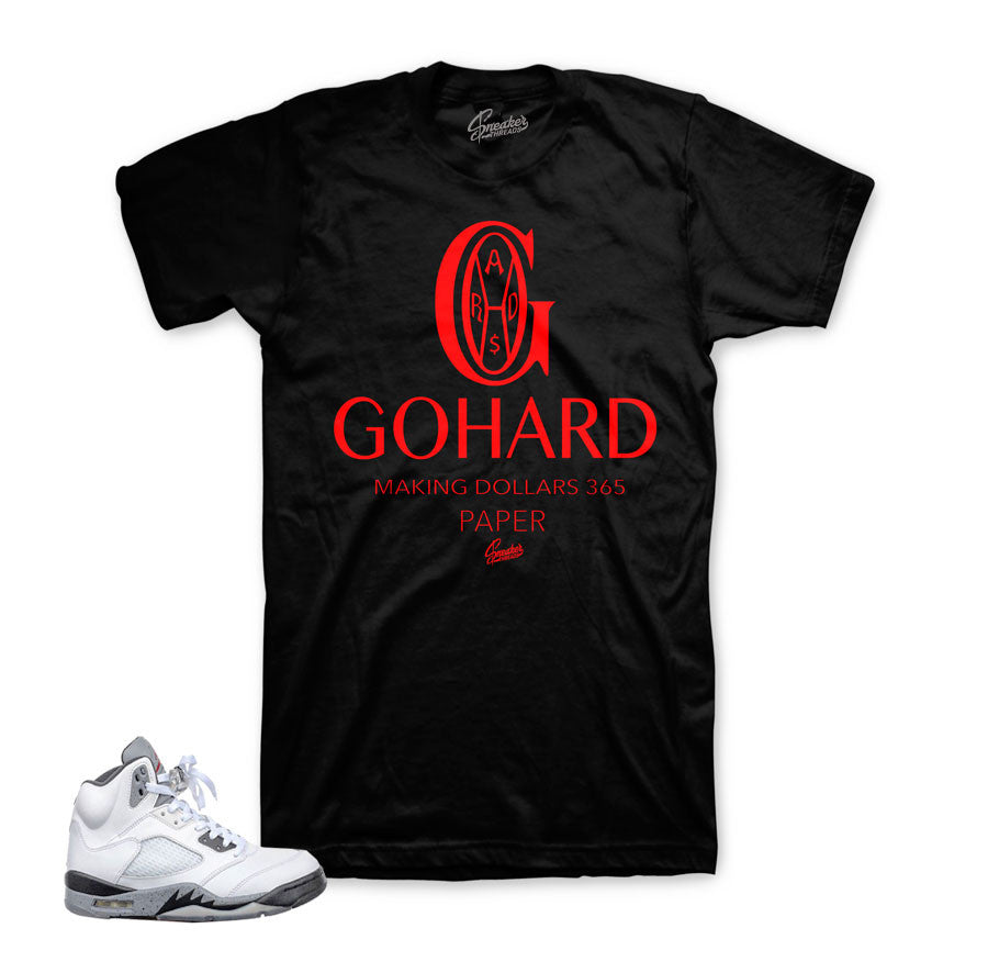 The best shirts to match Jordan 5 cement sneakers and shoes.