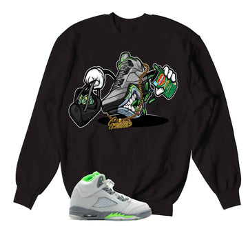 Retro 5 Green Bean Sweater - Fly kicks - Black