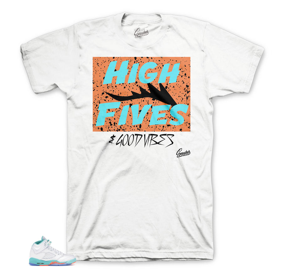 Dope High Fives Shirt for Light Aqua 5's