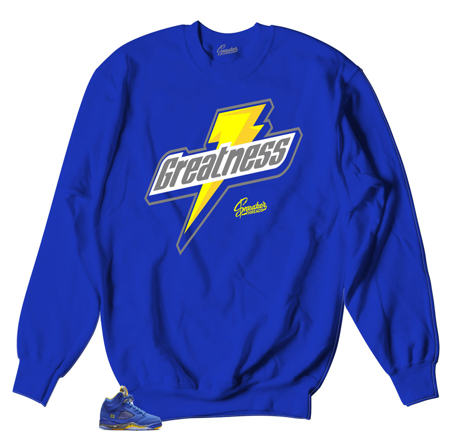 crewneck sweater designed to match perfectly with retro sneaker Jordan 5 reverse Laney