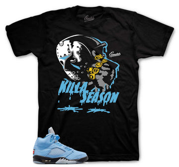 Retro 5 University Blue Shirt - Killa Season - Black