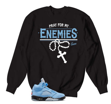 Retro 5 University Blue Sweater - Enemies - Black